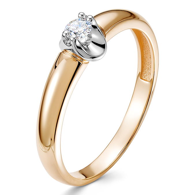 Кольцо, золото, бриллиант, 635-1100